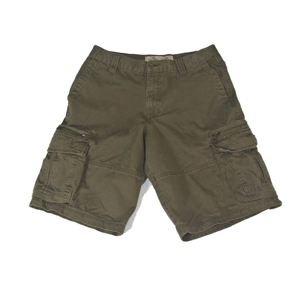 Lee cargo shorts men's 30 x 12 grey zip pockets‎ outdoor cotton
